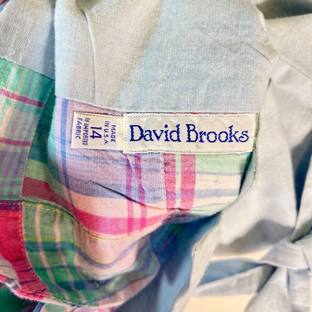 David Brooks Women's Pastel Madras Plaid Patchwork Vintage 70s-80s Vest Size 14 - Picture 5 of 15